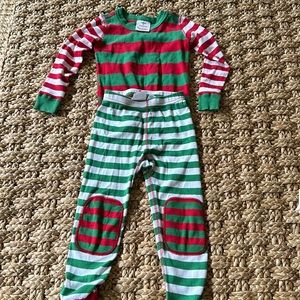 Hanna Andersson - 100 cm / 4 T Red and green striped long sleeve pant Jammies